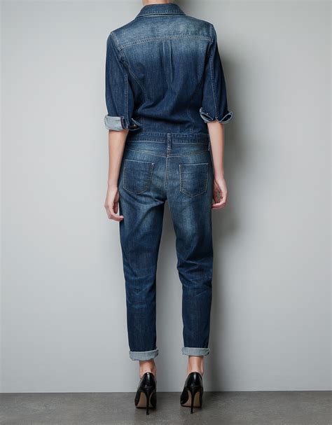 jumpsuit jeans zara|zara blue denim jumpsuit.